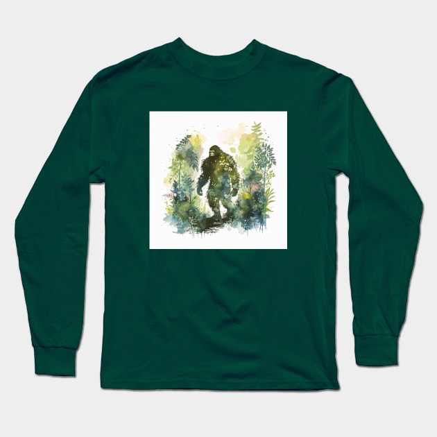 Bigfoot in the Foliage Long Sleeve T-Shirt by Star Scrunch